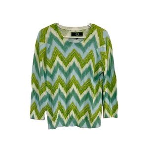 C. Wonder Green and Blue Chevron Sweater